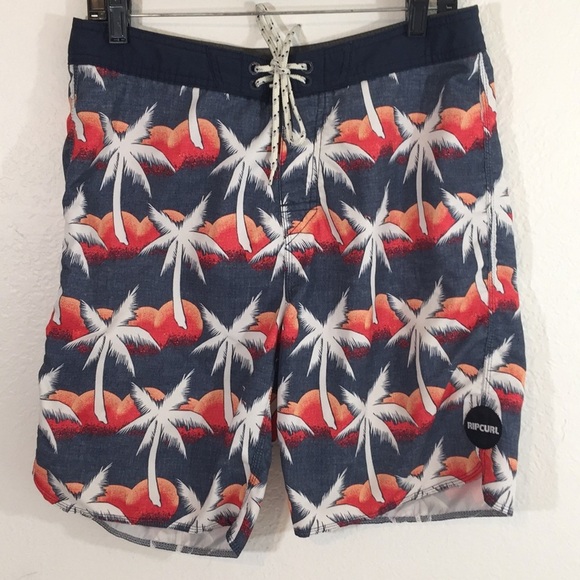 Rip Curl Men’s Swim Boardshorts Tropical Palm Tree - Picture 1 of 8